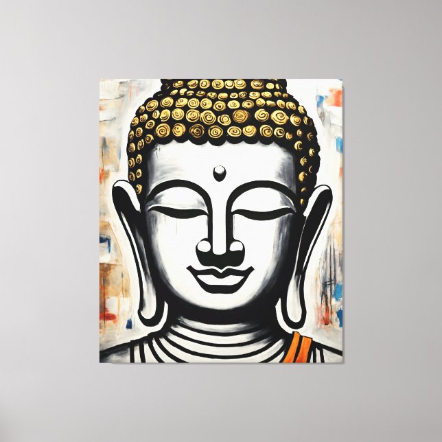 Målning av Buddha Canvas, figursatt galleri Canvastryck (Framsida)