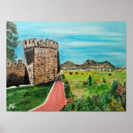 Målning av Castell de Benisanó av Alfred Fox Poster
