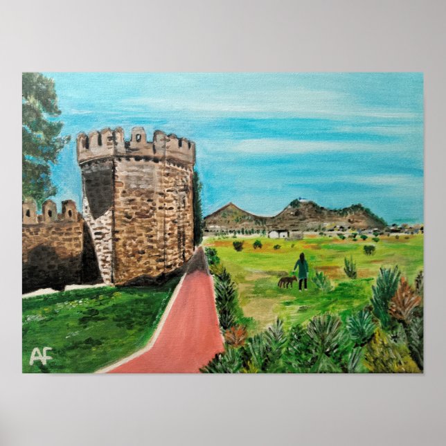 Målning av Castell de Benisanó av Alfred Fox Poster (Framsidan)