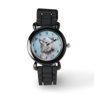 Målning av Cesky Terrier - Söt Original Hundkonst Armbandsur