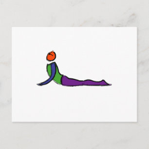 Målning av cobra yoga-pott. vykort