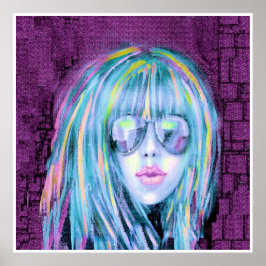 Målning av Contemporary Young Woman 2 Poster