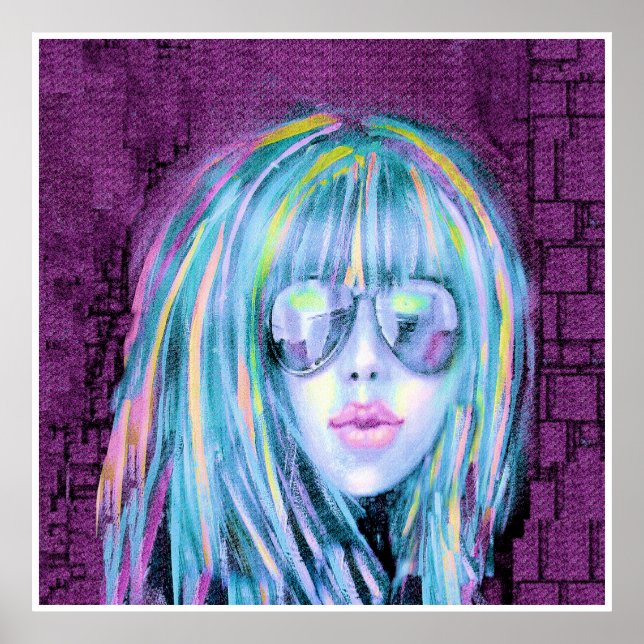 Målning av Contemporary Young Woman 2 Poster (Framsidan)