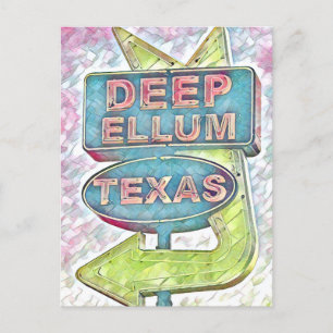 Målning av Deep Ellum-skylt, Dallas Texas Vykort