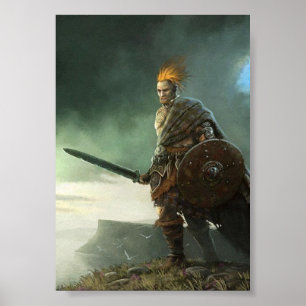 Målning av den Celtic krigare Poster