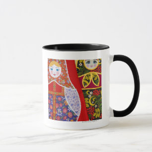 Målning av den ryska Matryoshka dockan Mugg
