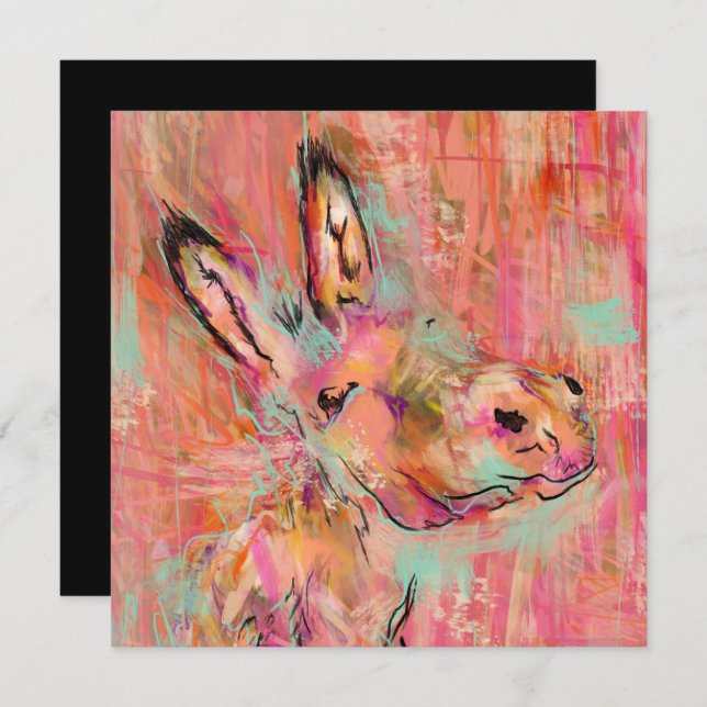 målning av donkey inbjudningar (Fram/baksida)