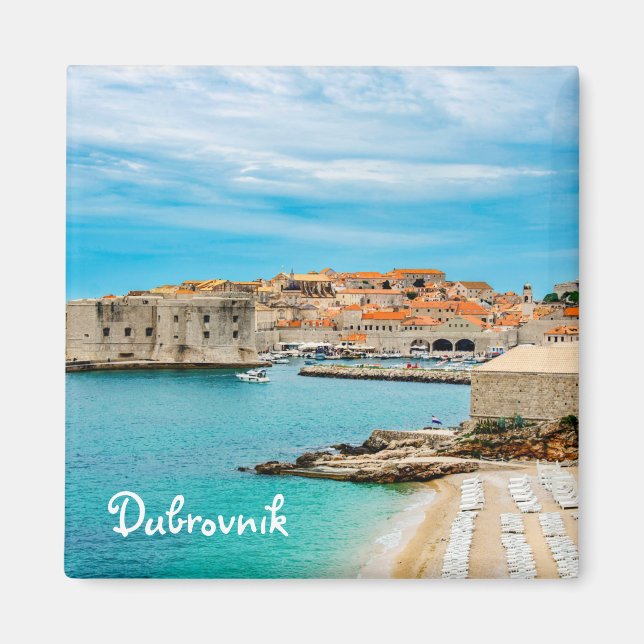 Målning av Dubrovnik-stranden Magnet (Framsidan)