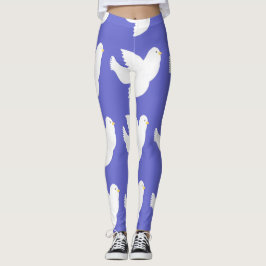 målning av duvor leggings