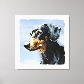 Målning av en Dachshund Canvastryck