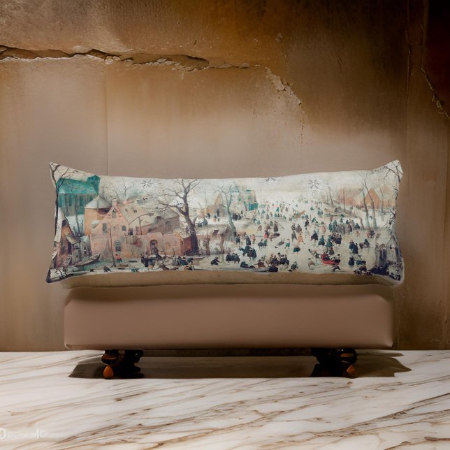 Målning av en julstad, isskal och Snö Kroppskudde (Skapare uppladdad)