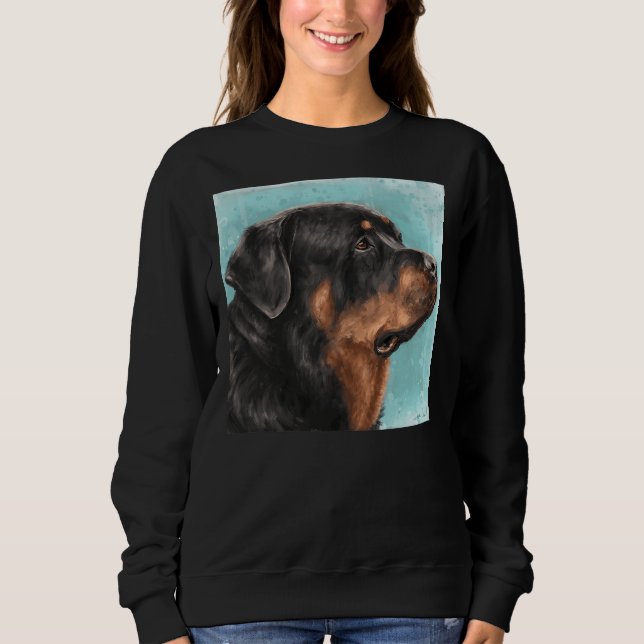 Målning av en positiv rottweiler från sidan L T Shirt (Framsida)