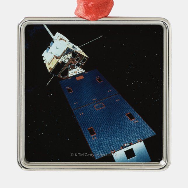 Målning av ett satellit- väder julgransprydnad metall (Framsidan)