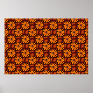Målning av fallande blommor, klotter, grunge textu poster