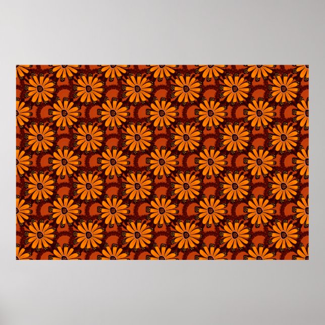 Målning av fallande blommor, klotter, grunge textu poster (Framsidan)