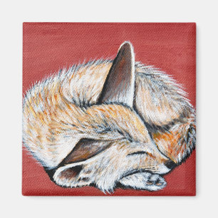 Målning av fennec Fox Magnet