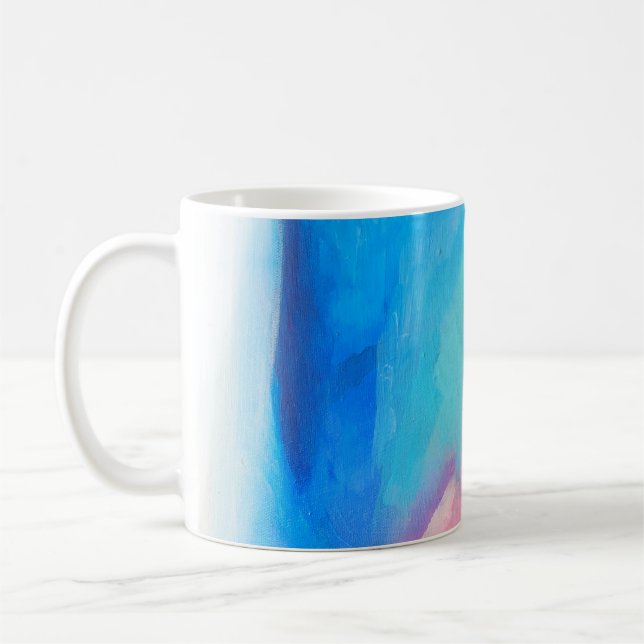 Målning av flerfärgad abstrakt kaffemugg (Vänster)