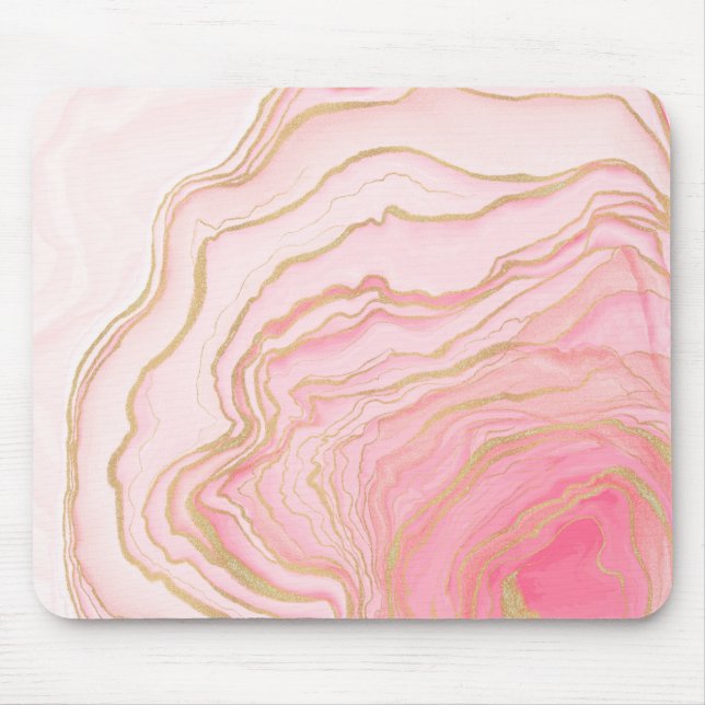 Målning av flytande vätska vid guld Rosa Musmatta (Framsidan)