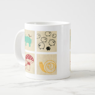 Målning av fyra barnblock jumbo mugg