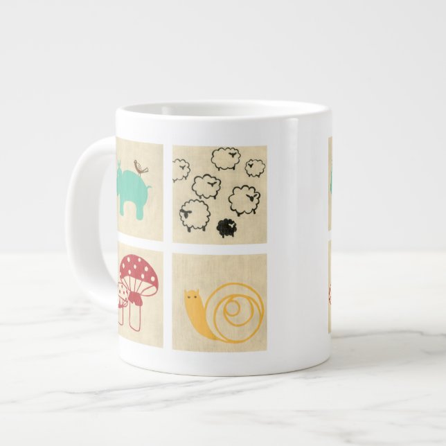 Målning av fyra barnblock jumbo mugg (Framsida vänster)