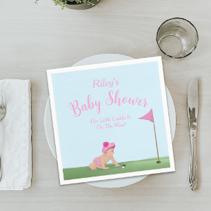 Målning av golfbabyflicka Söt caddybabyshower Pappersservett
