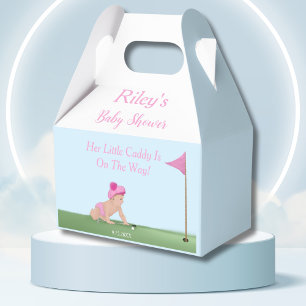 Målning av golfbabyflicka Söt caddybabyshower Presentaskar