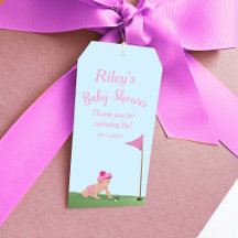 Målning av golfbabyflicka Söt caddybabyshower