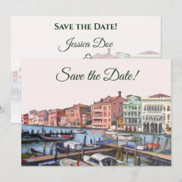 Målning av Grand Canal, Venedig, Italien Bröllop Inbjudningar