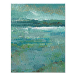 Målning av havsbottnens kustnära Abstrakt Fototryck