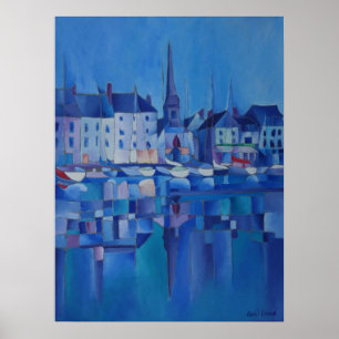 Målning av Honfleur - Normandie, Frankrike Poster