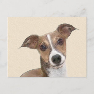 Målning av italiensk mops - Söt originell hundkons Vykort