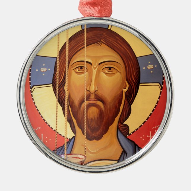 Målning av Jesus Julgransprydnad Metall (Framsidan)