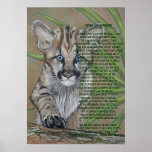 målning av kattunge med dikt poster