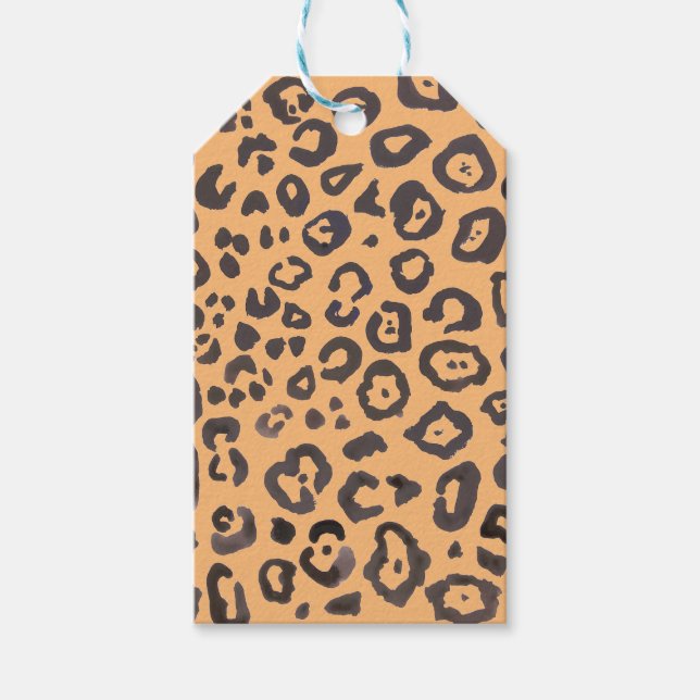 Målning av leopard Print Animal Mönster Presentetikett (Framsidan)