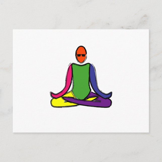 Målning av lotus yoga-attityd. vykort (Framsida)