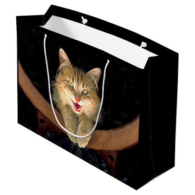 Målning av mattor - Cute Original Cat Art (Baksidan Vinklad)