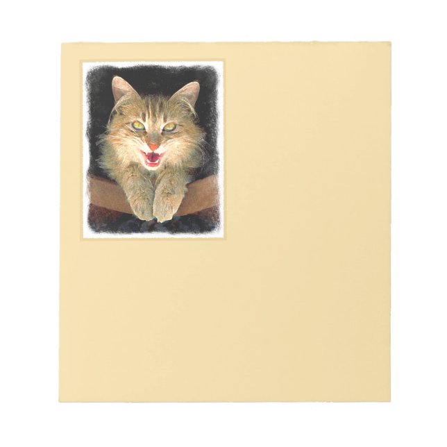 Målning av mattor - Cute Original Cat Art Anteckningsblock (Framsida)