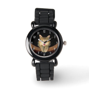 Målning av mattor - Cute Original Cat Art Armbandsur