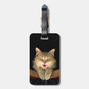 Målning av mattor - Cute Original Cat Art Bagagebricka