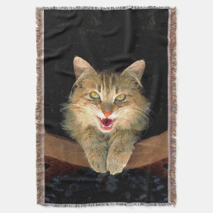 Målning av mattor - Cute Original Cat Art Filt