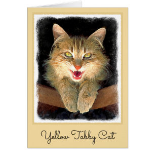 Målning av mattor - Cute Original Cat Art Hälsningskort