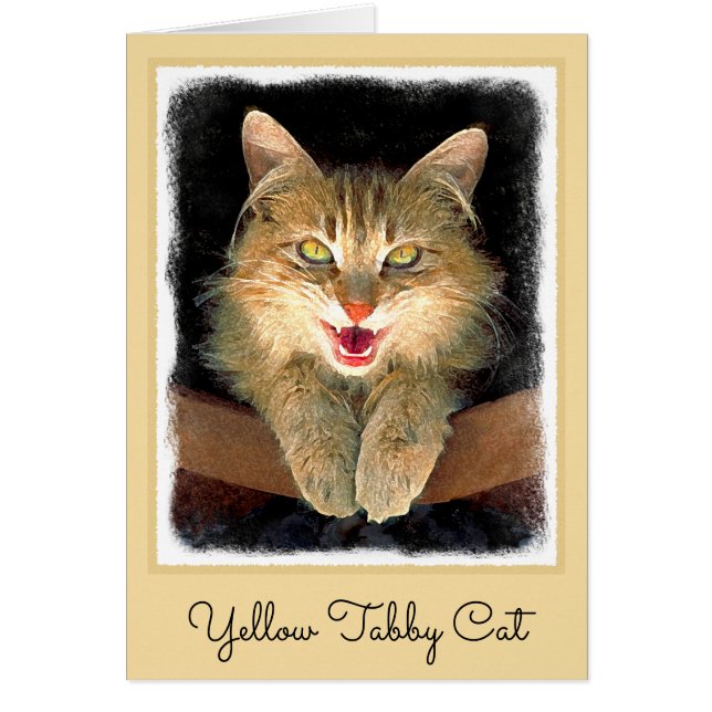 Målning av mattor - Cute Original Cat Art Hälsningskort (Framsidan)