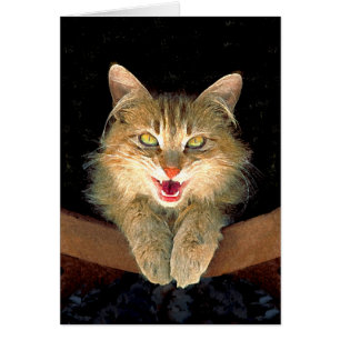 Målning av mattor - Cute Original Cat Art Hälsningskort