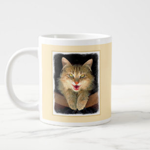 Målning av mattor - Cute Original Cat Art Jumbo Mugg