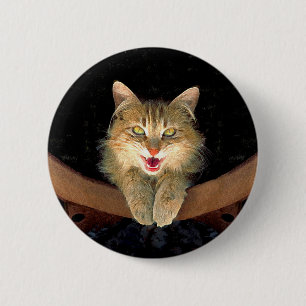 Målning av mattor - Cute Original Cat Art Knapp