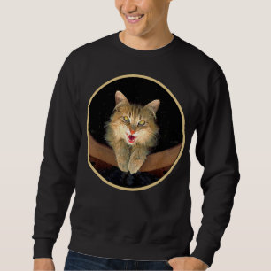Målning av mattor - Cute Original Cat Art Lång Ärmad Tröja