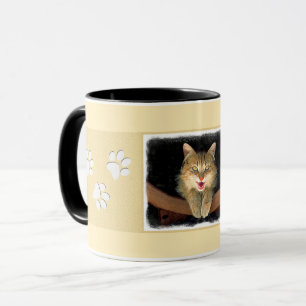 Målning av mattor - Cute Original Cat Art Mugg