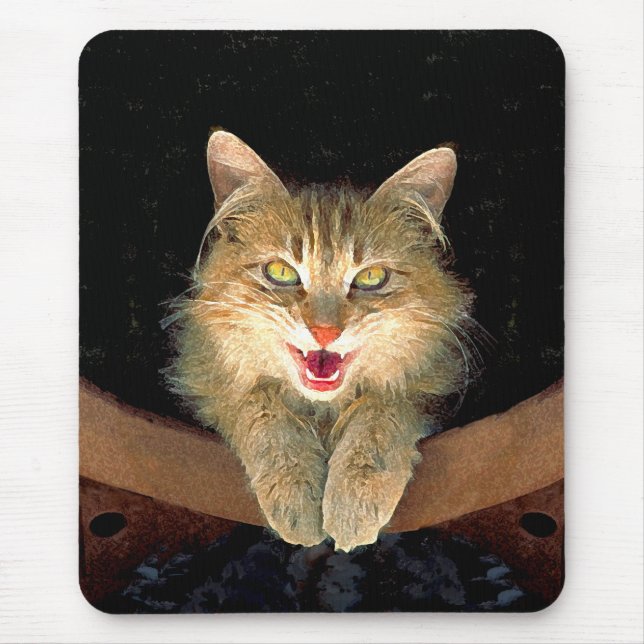 Målning av mattor - Cute Original Cat Art Musmatta (Framsidan)