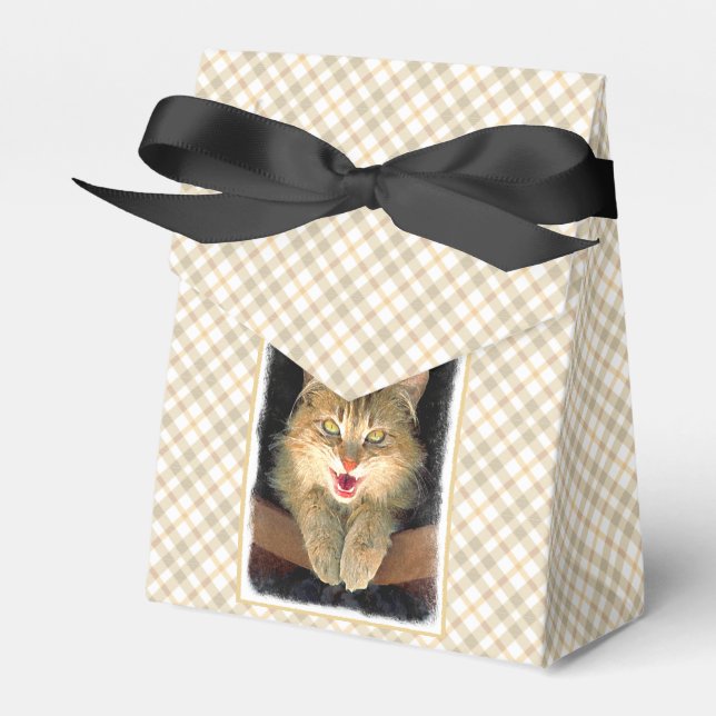 Målning av mattor - Cute Original Cat Art Presentaskar (Framsidan Sidan)