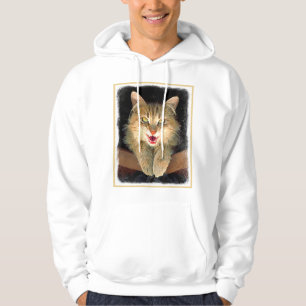 Målning av mattor - Cute Original Cat Art Sweatshirt Med Luva